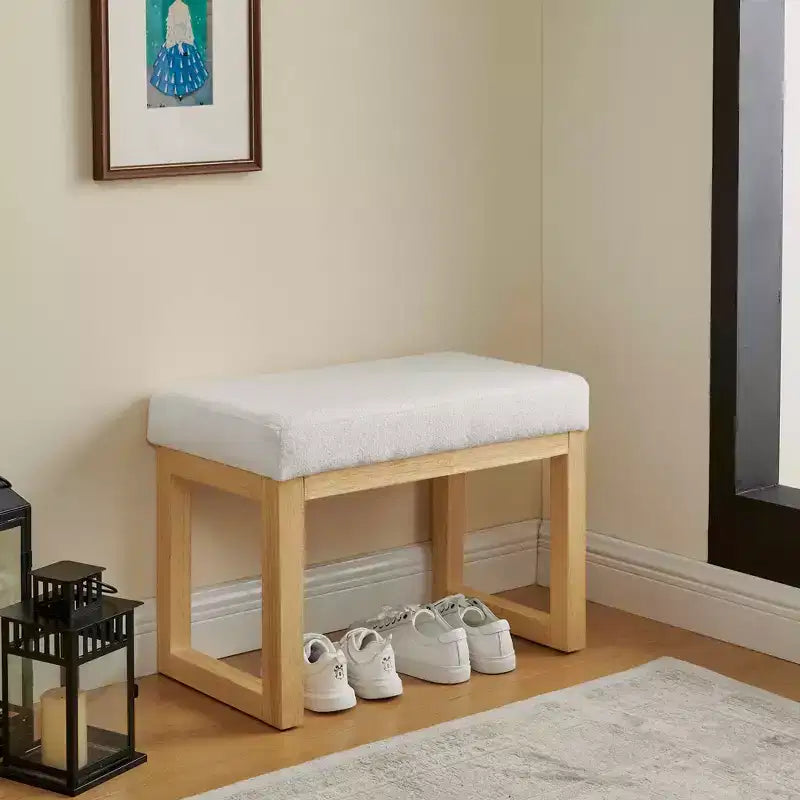 Panca per Scarpe con Struttura in Legno e Seduta Imbottita – Panca Contenitore da Ingresso