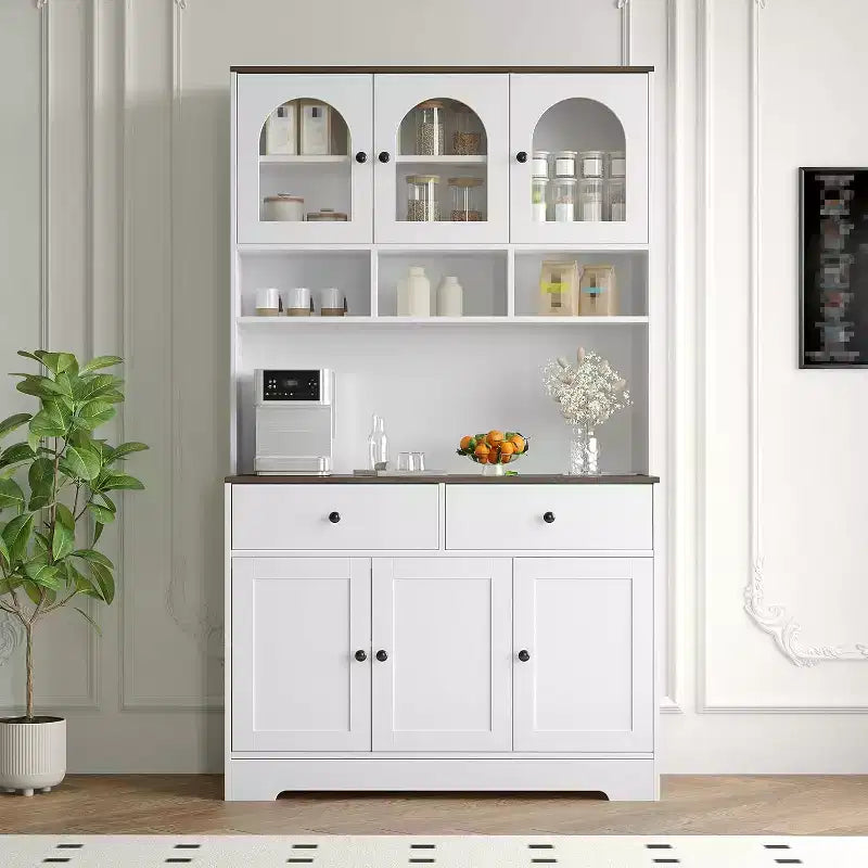Dispensa da cucina da 180 cm stile rustico – Credenza alta per alimenti con ante