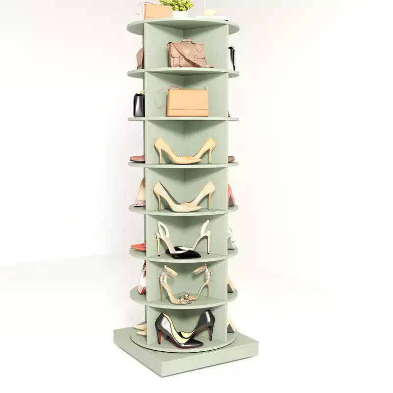 Torre scarpiera girevole a 360° – Organizer verticale rotante per scarpe e borse