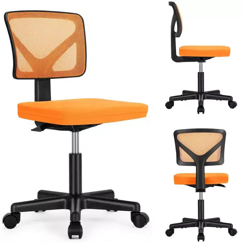 Sedia da ufficio senza braccioli in rete a schienale basso – Sedia ergonomica da lavoro leggera