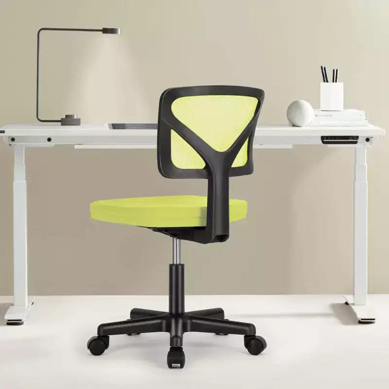 Sedia da ufficio senza braccioli in rete a schienale basso – Sedia ergonomica da lavoro leggera