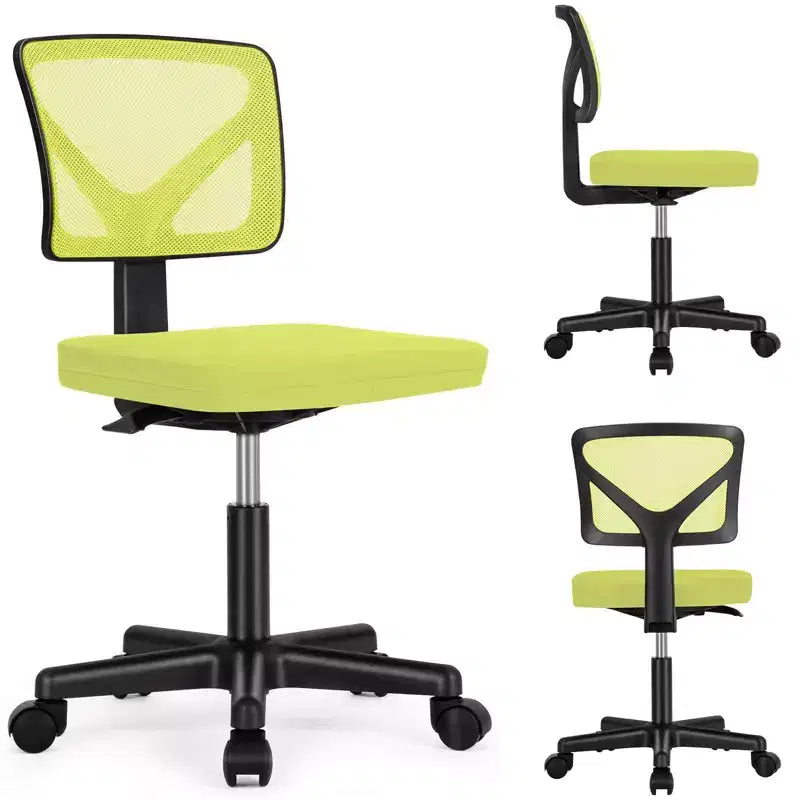 Sedia da ufficio senza braccioli in rete a schienale basso – Sedia ergonomica da lavoro leggera