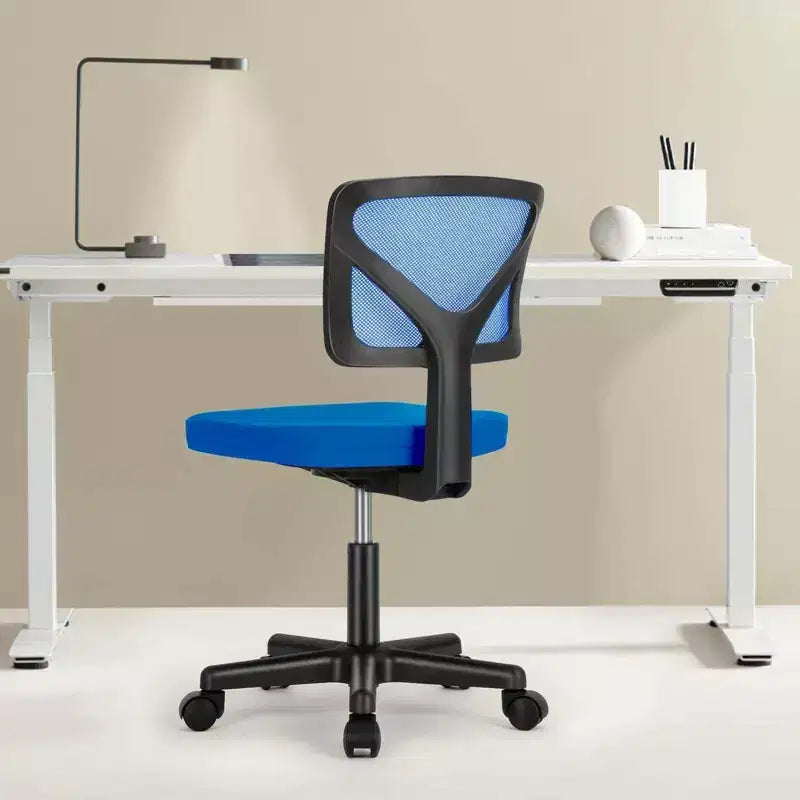 Sedia da ufficio senza braccioli in rete a schienale basso – Sedia ergonomica da lavoro leggera