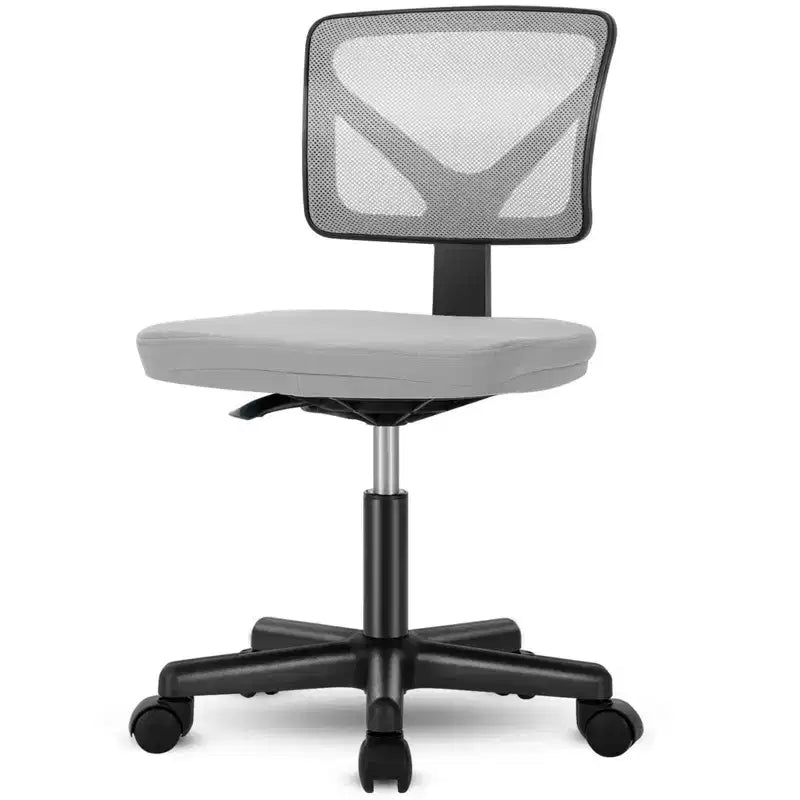 Sedia da ufficio senza braccioli in rete a schienale basso – Sedia ergonomica da lavoro leggera