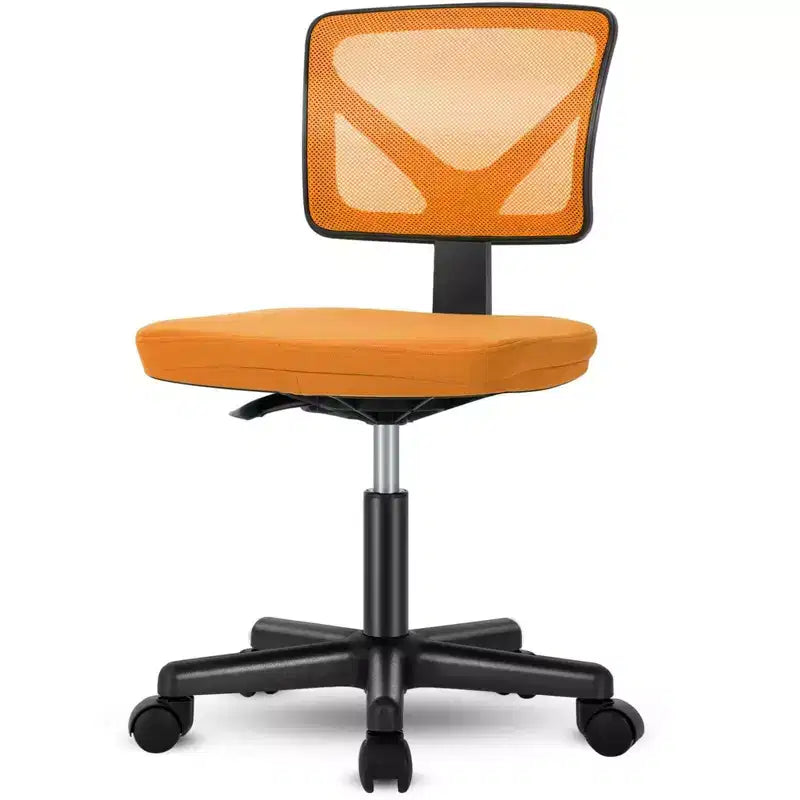 Sedia da ufficio senza braccioli in rete a schienale basso – Sedia ergonomica da lavoro leggera