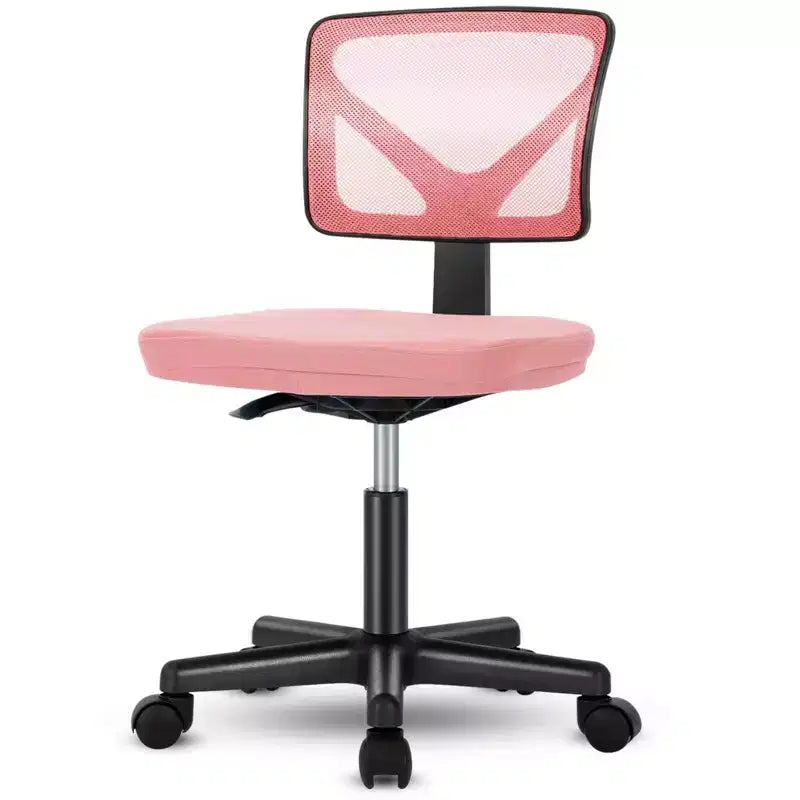 Sedia da ufficio senza braccioli in rete a schienale basso – Sedia ergonomica da lavoro leggera