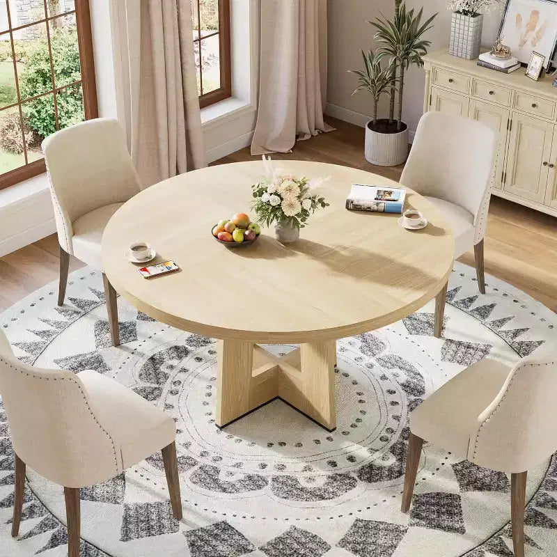 Tavolo da pranzo rotondo da 47" per 4-6 persone – Tavolo da cucina circolare