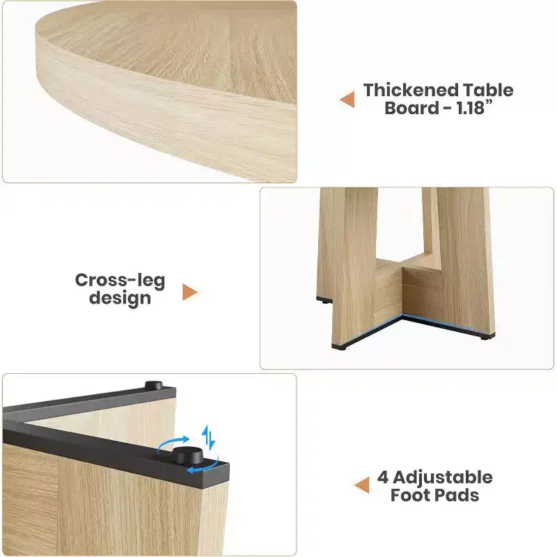 Tavolo da pranzo rotondo da 47" per 4-6 persone – Tavolo da cucina circolare