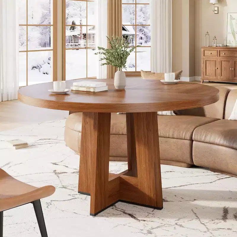 Tavolo da pranzo rotondo da 47" per 4-6 persone – Tavolo da cucina circolare