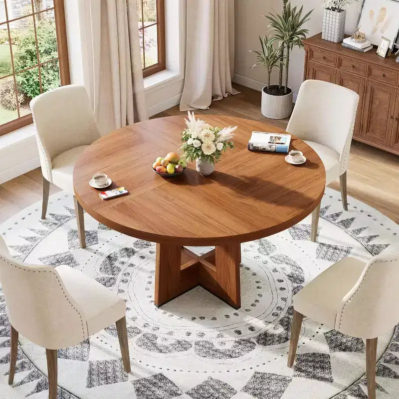 Tavolo da pranzo rotondo da 47" per 4-6 persone – Tavolo da cucina circolare