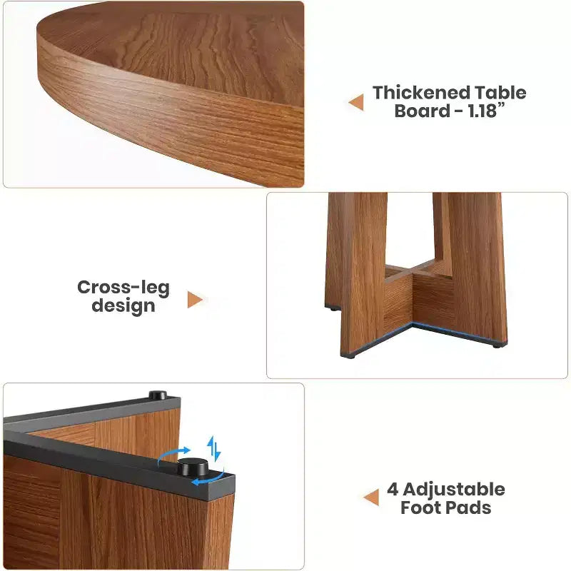 Tavolo da pranzo rotondo da 47" per 4-6 persone – Tavolo da cucina circolare