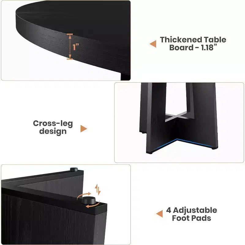 Tavolo da pranzo rotondo da 47" per 4-6 persone – Tavolo da cucina circolare