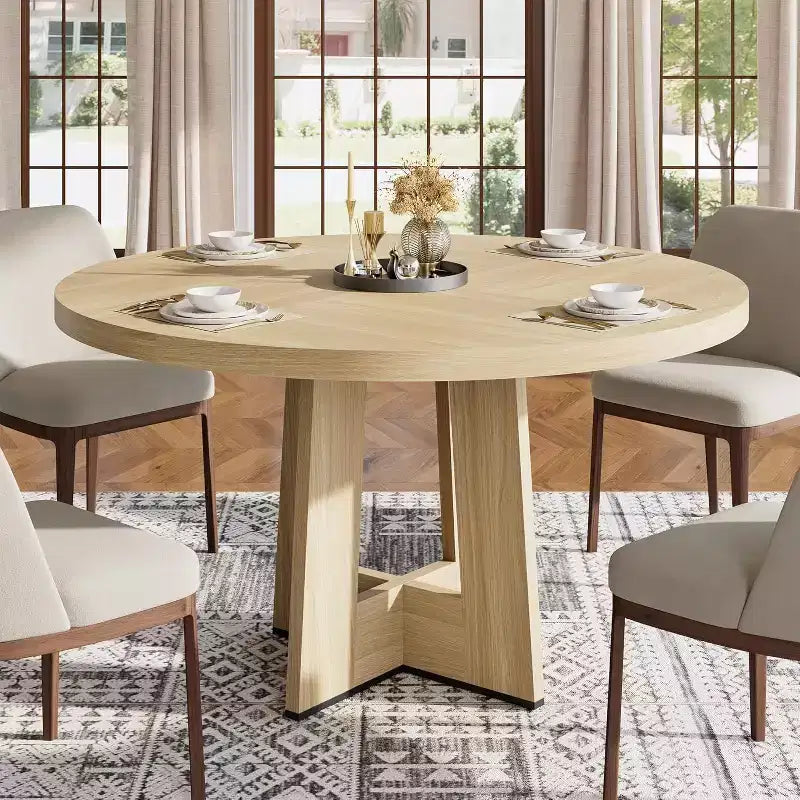Tavolo da pranzo rotondo da 47" per 4-6 persone – Tavolo da cucina circolare