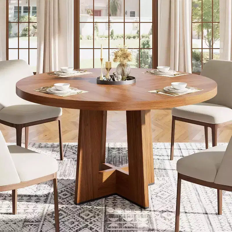 Tavolo da pranzo rotondo da 47" per 4-6 persone – Tavolo da cucina circolare