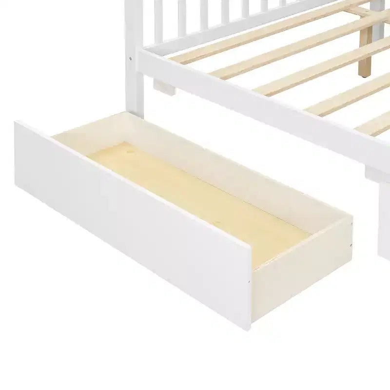 Letto a Casina in Legno con 2 Cassetti Contenitore – Struttura per Letto Montessori Singolo/Matrimoniale