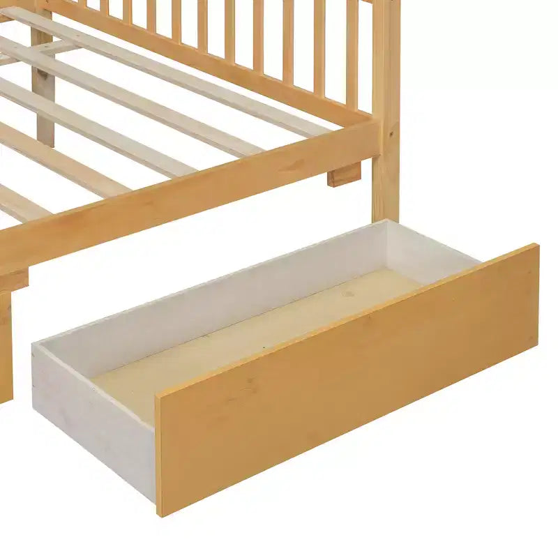 Letto a Casina in Legno con 2 Cassetti Contenitore – Struttura per Letto Montessori Singolo/Matrimoniale