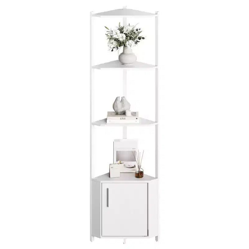 Libreria angolare industriale a 5 ripiani – Scaffale angolare per camera da letto, soggiorno, ufficio e cucina
