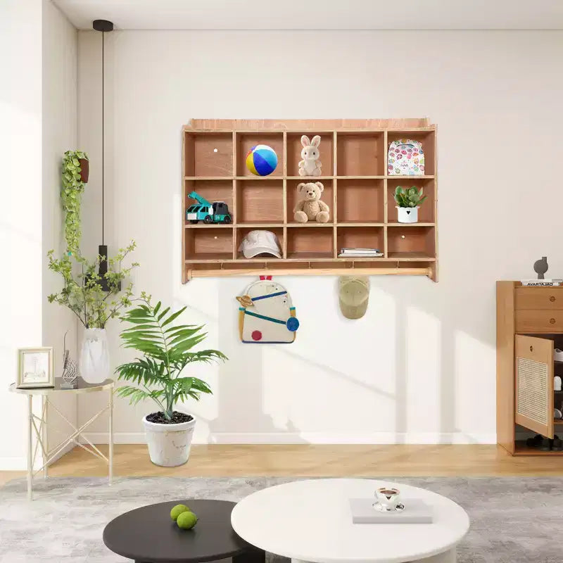 Armadietto a 5 Scomparti in Legno con Ruote – Mobiletti per Aule, Casa, Ufficio, Scuola e Palestra