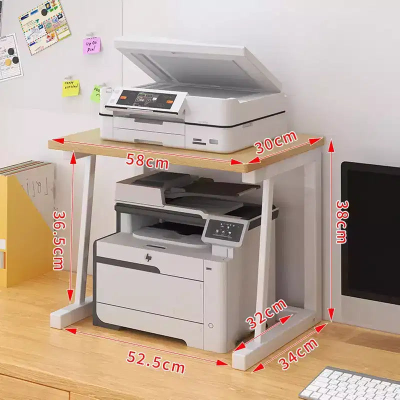 Supporto per stampante a due livelli in legno – Organizer desktop multifunzione per ufficio e casa