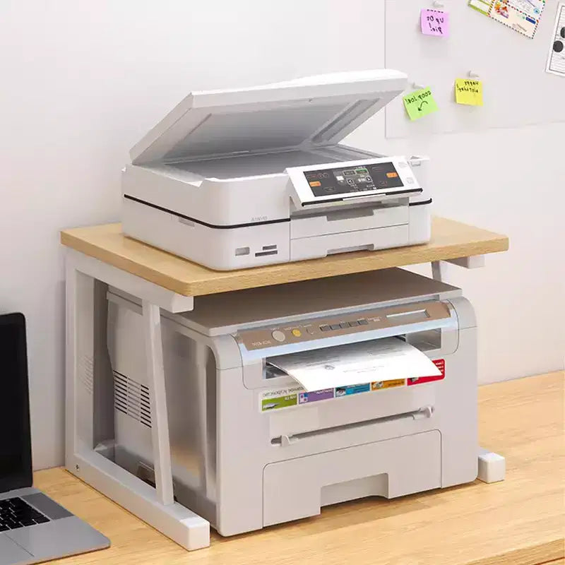 Supporto per stampante a due livelli in legno – Organizer desktop multifunzione per ufficio e casa