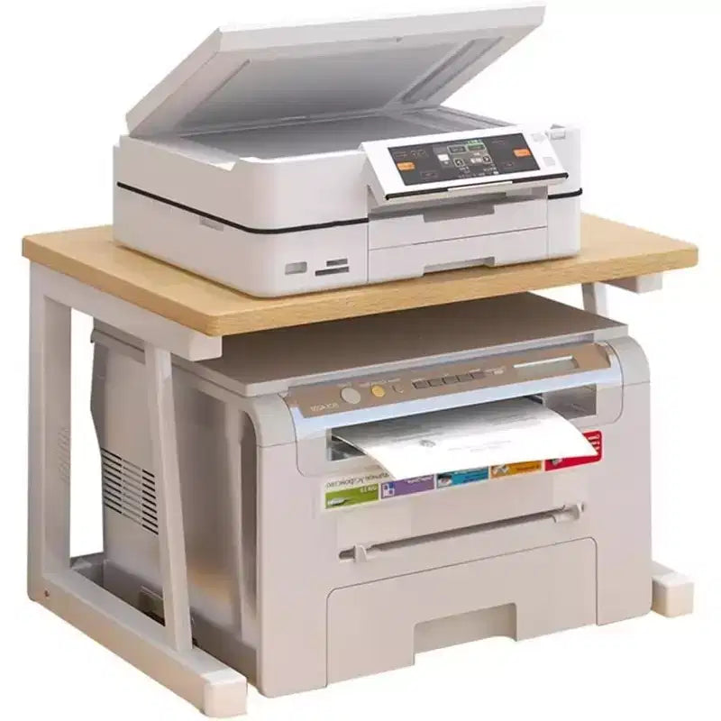 Supporto per stampante a due livelli in legno – Organizer desktop multifunzione per ufficio e casa