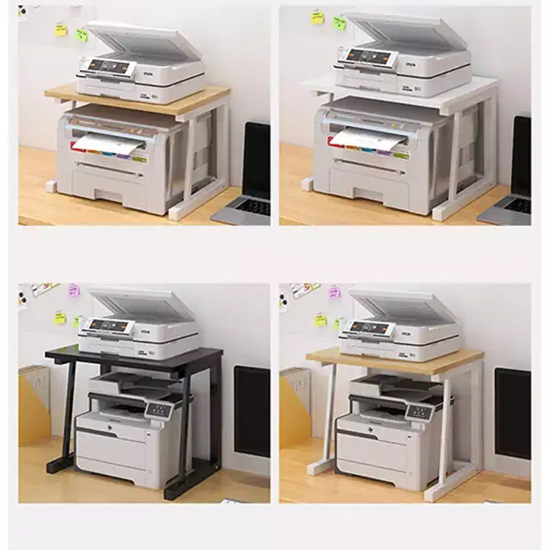 Supporto per stampante a due livelli in legno – Organizer desktop multifunzione per ufficio e casa