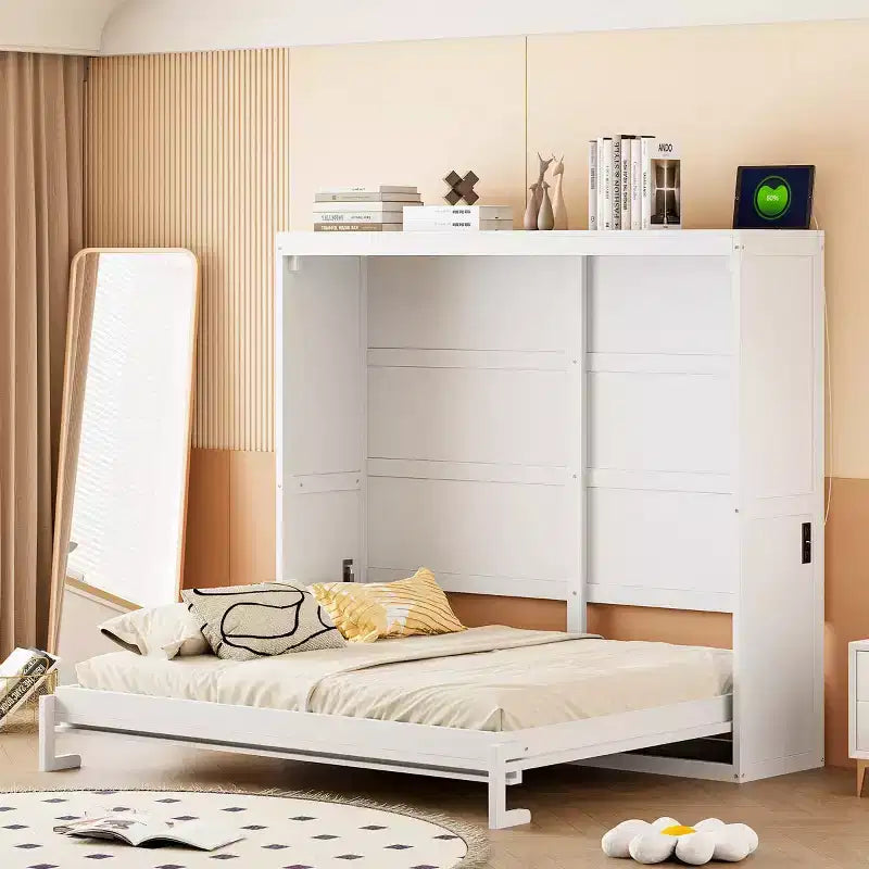 Letto a scomparsa matrimoniale standard – Armadio letto a muro grigio o bianco