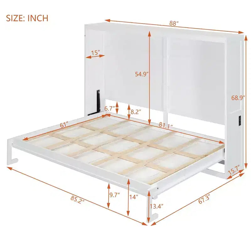 Letto a scomparsa matrimoniale standard – Armadio letto a muro grigio o bianco