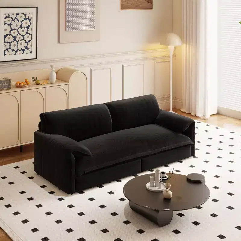 Divano letto matrimoniale Queen in velluto 3 in 1 – Divano convertibile estraibile da 66" con tasche laterali portaoggetti