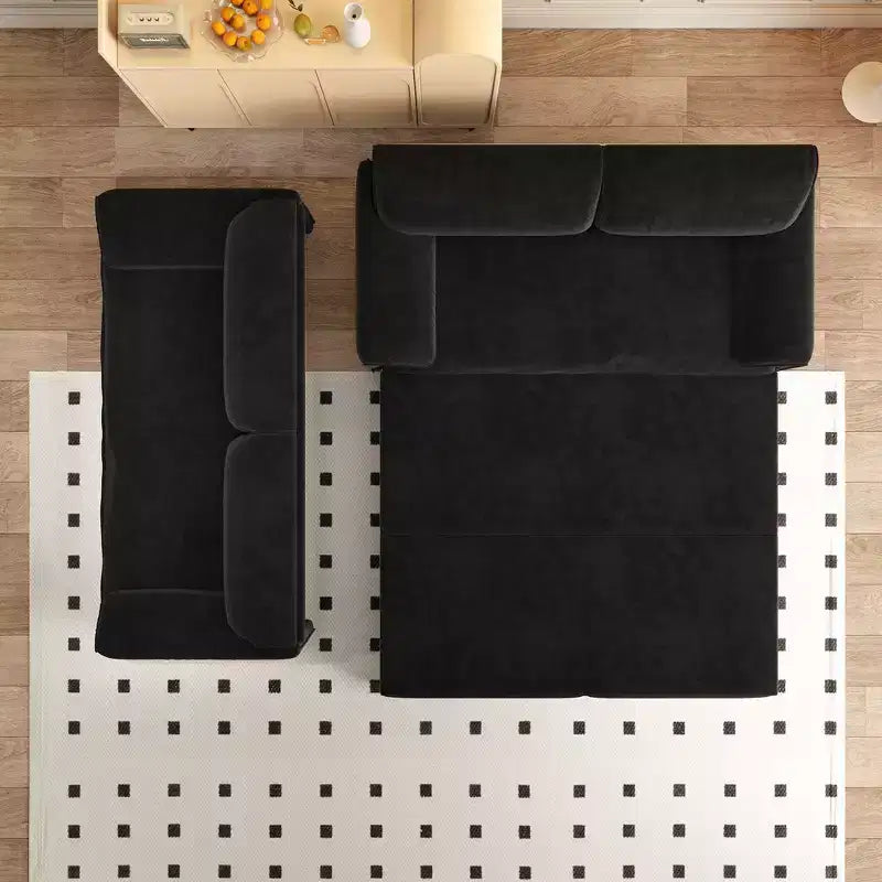 Divano letto matrimoniale Queen in velluto 3 in 1 – Divano convertibile estraibile da 66" con tasche laterali portaoggetti