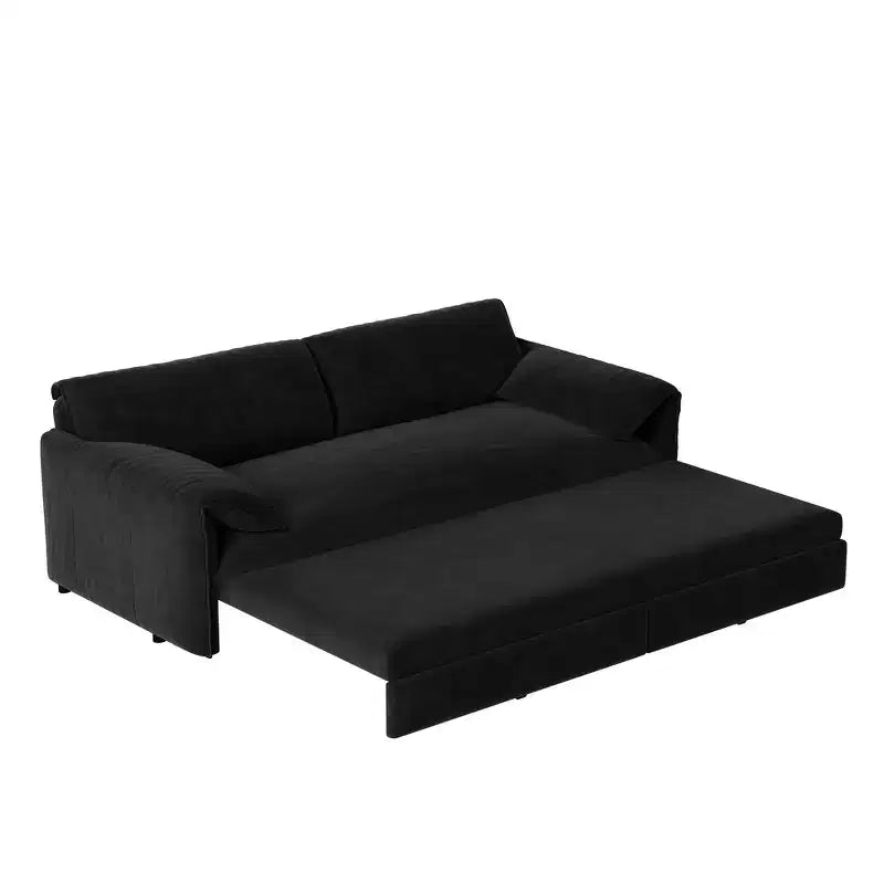 Divano letto matrimoniale Queen in velluto 3 in 1 – Divano convertibile estraibile da 66" con tasche laterali portaoggetti