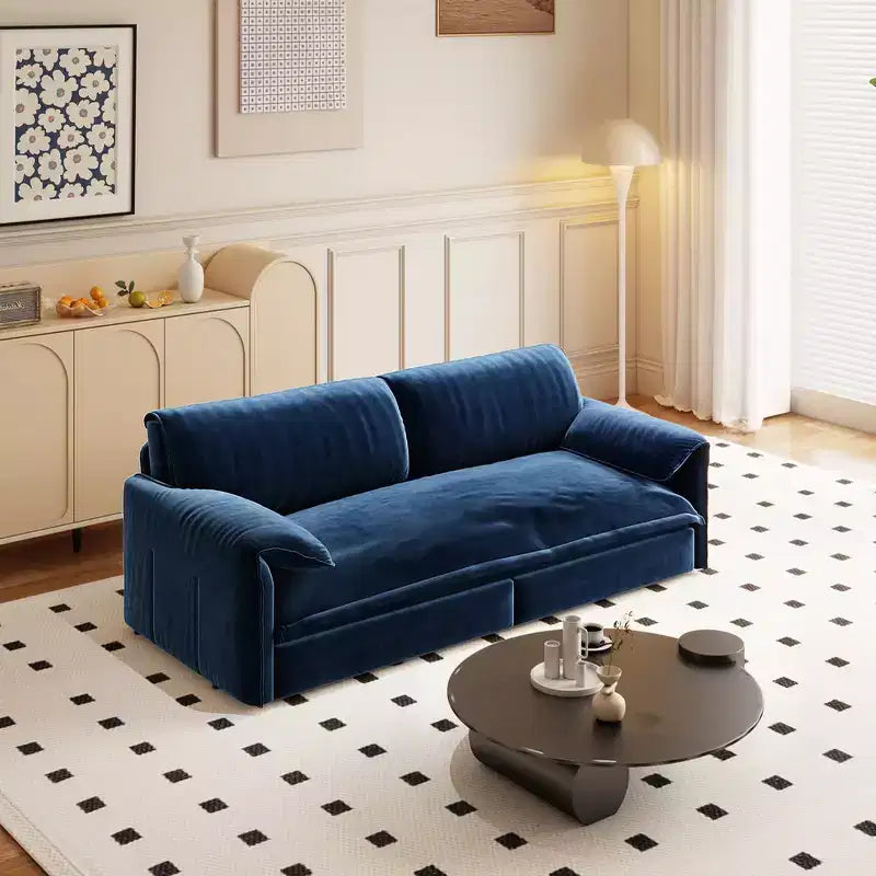 Divano letto matrimoniale Queen in velluto 3 in 1 – Divano convertibile estraibile da 66" con tasche laterali portaoggetti