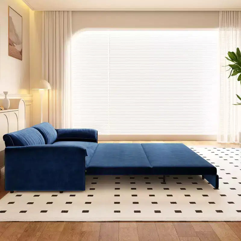 Divano letto matrimoniale Queen in velluto 3 in 1 – Divano convertibile estraibile da 66" con tasche laterali portaoggetti