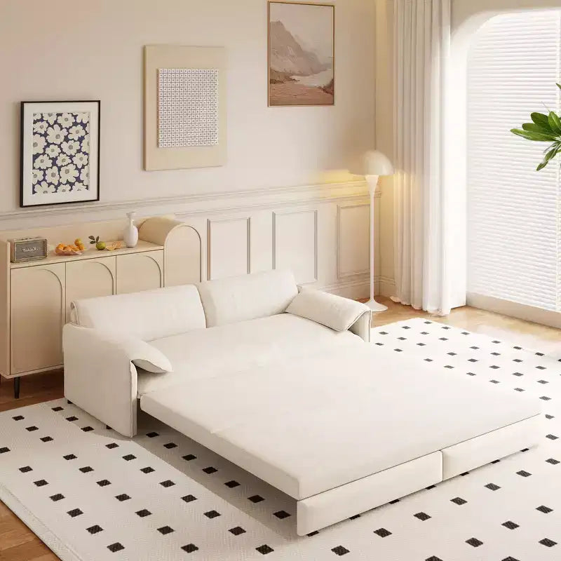Divano letto matrimoniale Queen in velluto 3 in 1 – Divano convertibile estraibile da 66" con tasche laterali portaoggetti