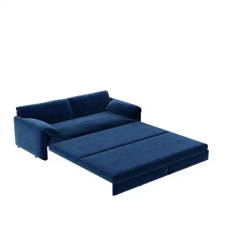 Divano letto matrimoniale Queen in velluto 3 in 1 – Divano convertibile estraibile da 66" con tasche laterali portaoggetti