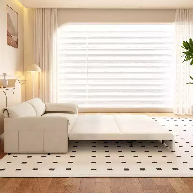 Divano letto matrimoniale Queen in velluto 3 in 1 – Divano convertibile estraibile da 66" con tasche laterali portaoggetti