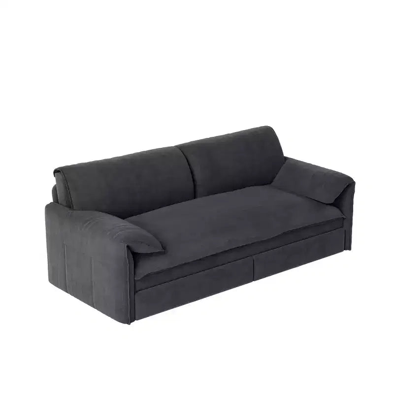 Divano letto matrimoniale Queen in velluto 3 in 1 – Divano convertibile estraibile da 66" con tasche laterali portaoggetti