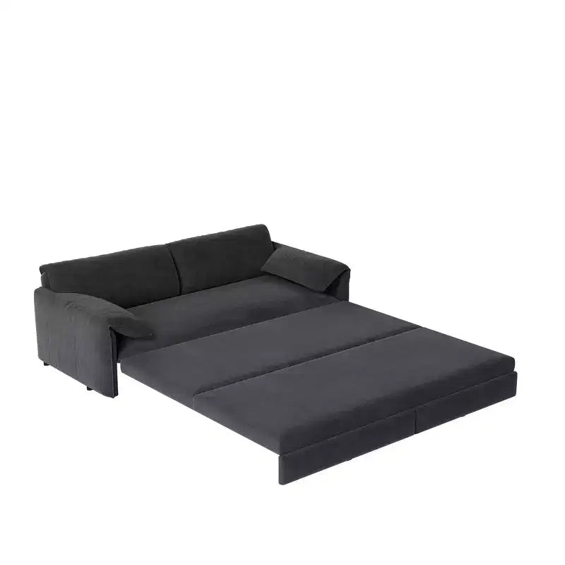 Divano letto matrimoniale Queen in velluto 3 in 1 – Divano convertibile estraibile da 66" con tasche laterali portaoggetti