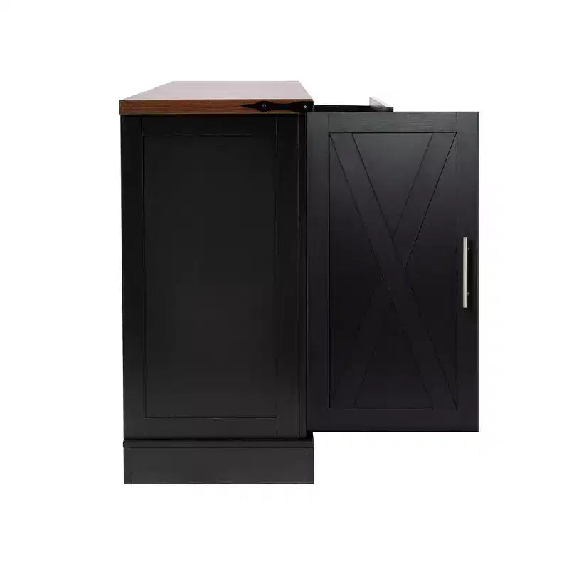 Mobiletto da fattoria da 160 cm con porta a battente – Nero o Bianco