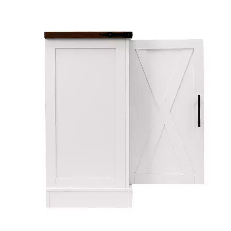 Mobiletto da fattoria da 160 cm con porta a battente – Nero o Bianco