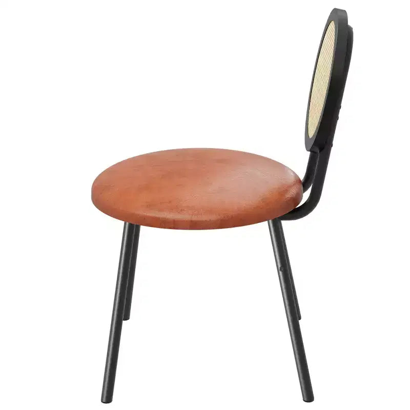 Sedie da pranzo moderne imbottite con schienale in rattan naturale – Set da 2 o 4