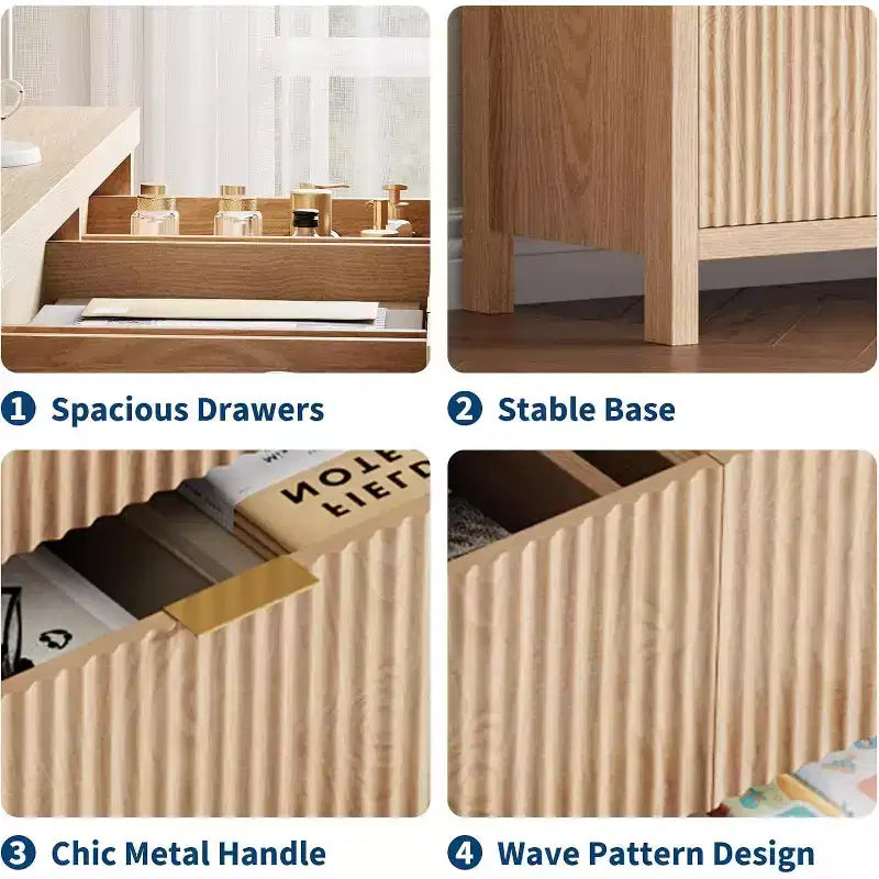 Cassettiera a 9 cassetti stile rustico per camera da letto – Finitura rovere o noce