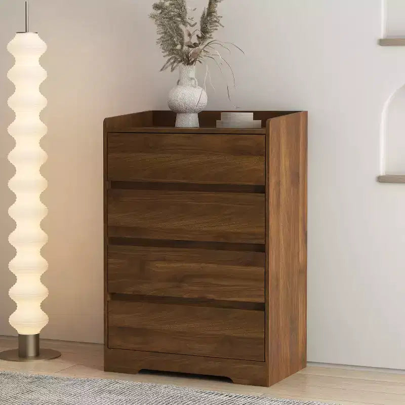 Cassettiera moderna a 4 cassetti – Mobile verticale senza maniglie per camera da letto, soggiorno e ufficio