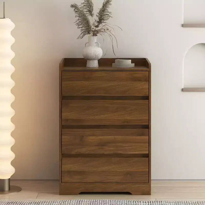 Cassettiera moderna a 4 cassetti – Mobile verticale senza maniglie per camera da letto, soggiorno e ufficio