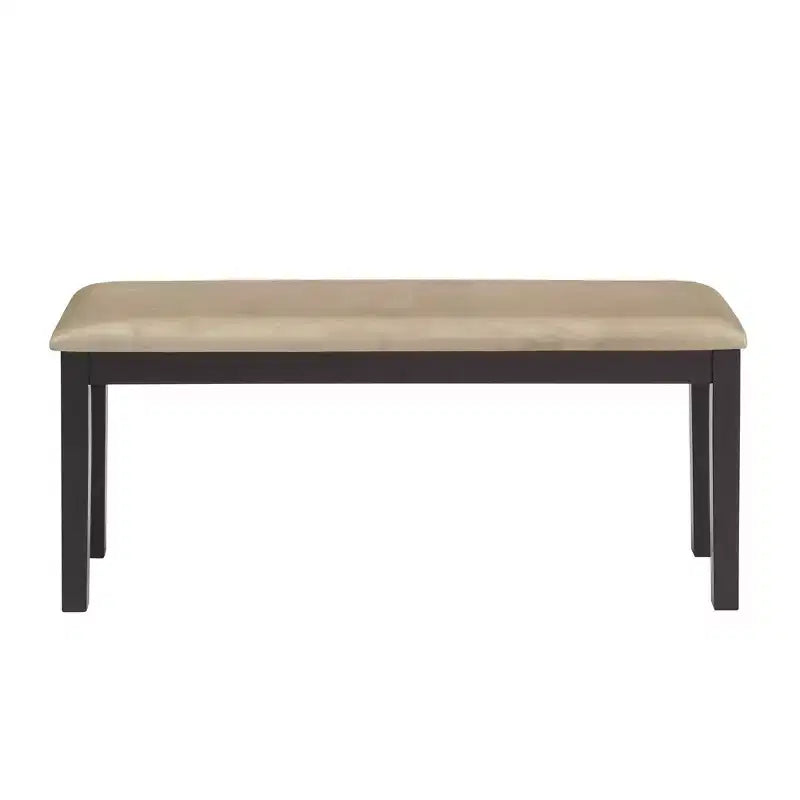 Kensington Black Wood Dining Bench - Black/Beige - iNSPIRE Q