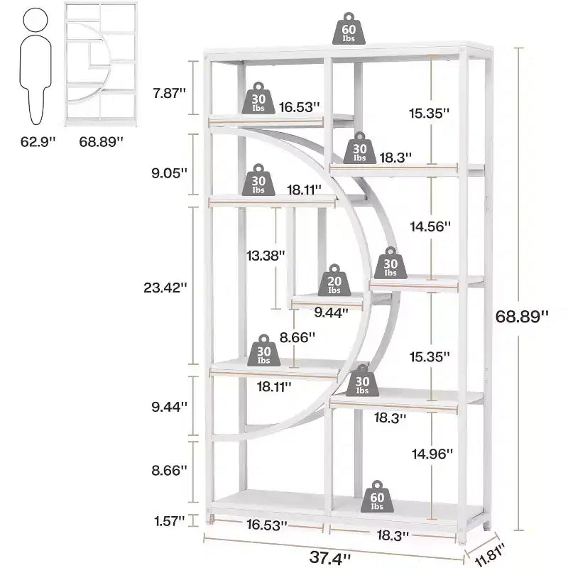 Libreria Etagere Industriale a 5 Ripiani – Scaffale a Giorno per Esposizione