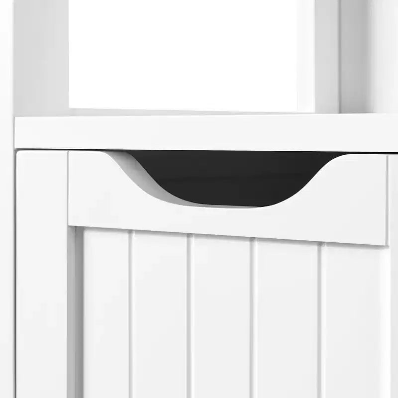 Mobiletto da bagno in legno indipendente – Torre salvaspazio sottile con ripiani