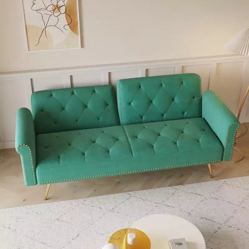 Divano letto moderno da 70" in legno e velluto – Divano letto trasformabile