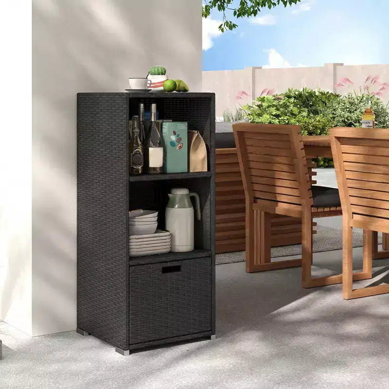 Armadietto da esterno con ripiani e cassetto estraibile - Armadietto da giardino impermeabile