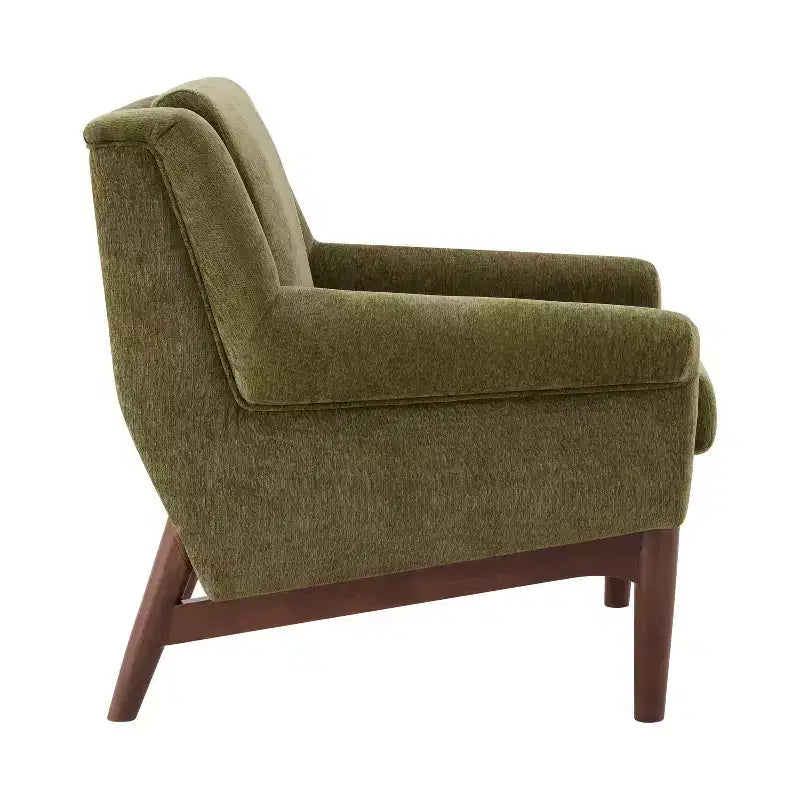 Poltrona con braccioli svasati – Poltrona da salotto imbottita beige o verde
